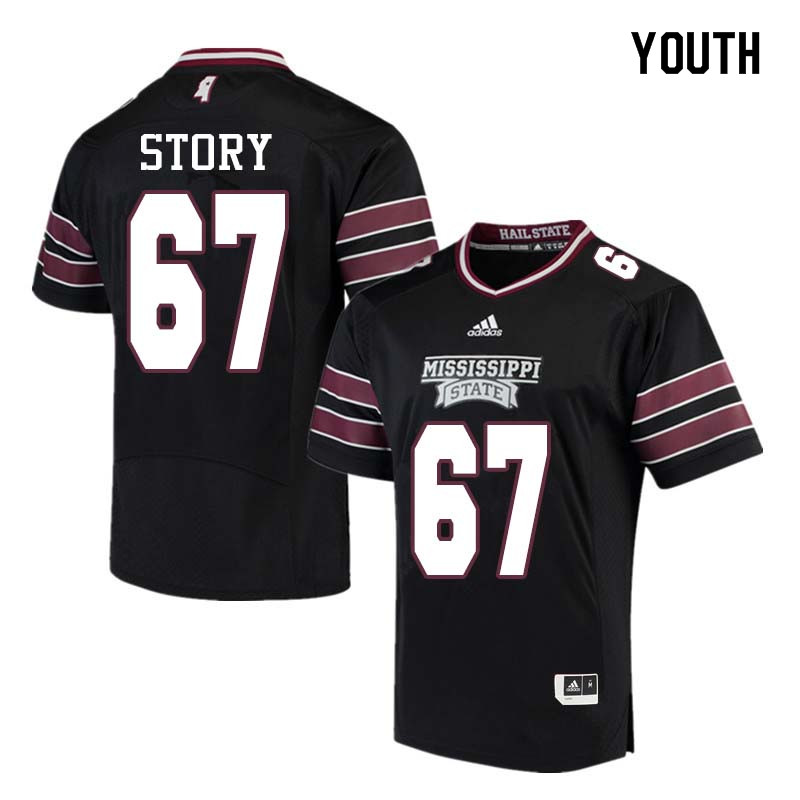 Youth #67 Michael Story Mississippi State Bulldogs College Football Jerseys Sale-Black
